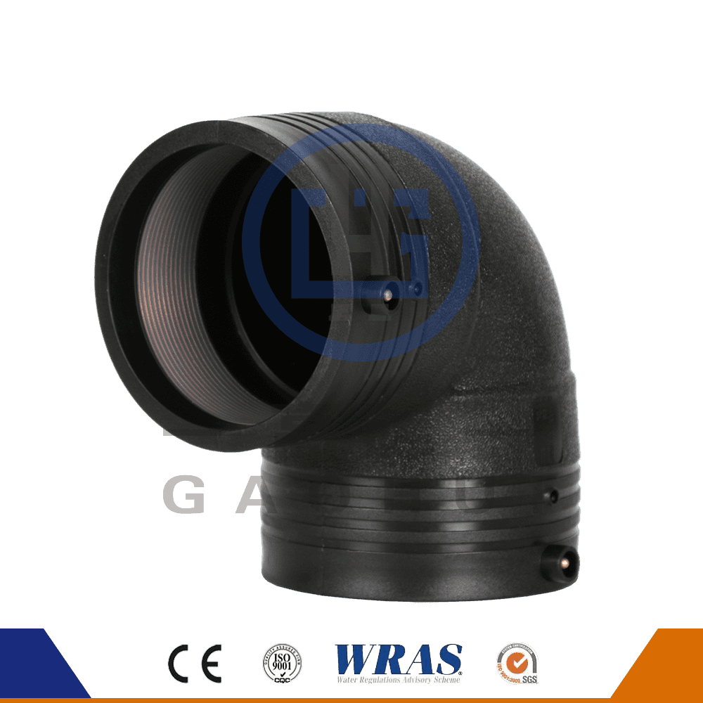 HDPE Molded Electro Fusion 90 Degree Elbow Bend untuk Bekalan Air